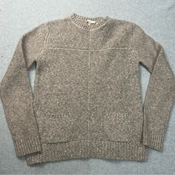 Barbour Sweater Womens 8 Brown Malvern Crew Neck Pullover Long Sleeve Knit - Picture 1 of 7